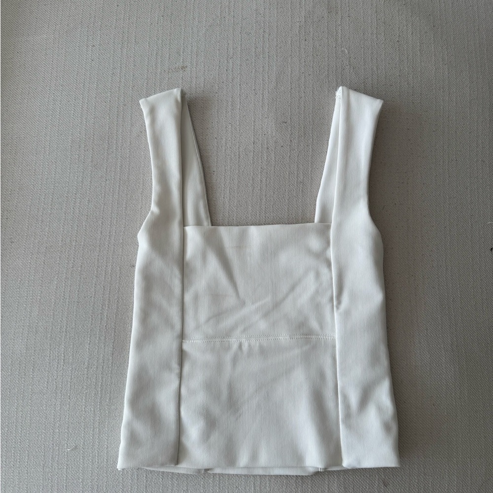 White Fox Boutique Fitted White Bustier Tank Top